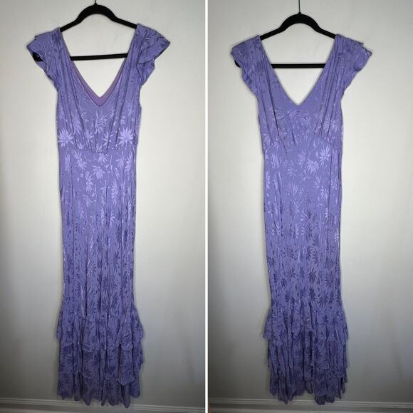 Rixo Violet Floral Jacquard Ossy Maxi Dress Size 10 - Picture 3 of 9